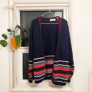 Navy Red & White Christmas Cardigan